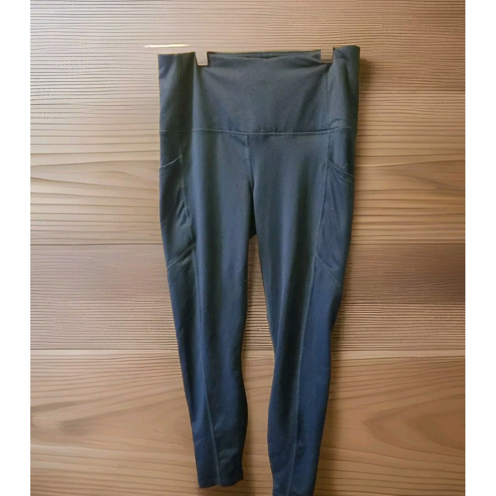 Velocity black leggings size small RN#‎ 144526 cotton & spandex 27" inseam